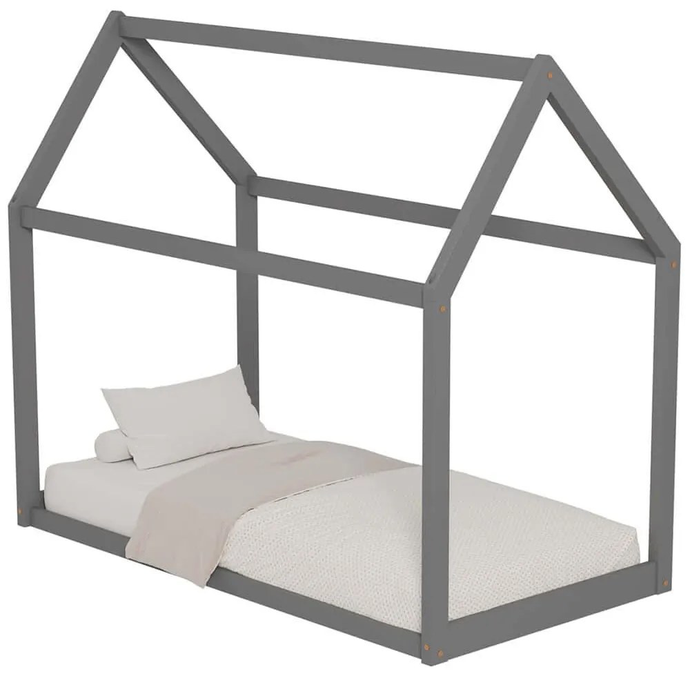 Κρεβάτι Παιδικό Pepe (Για Στρώμα 90x190cm) HM677.05 97x196x141cm Grey Single