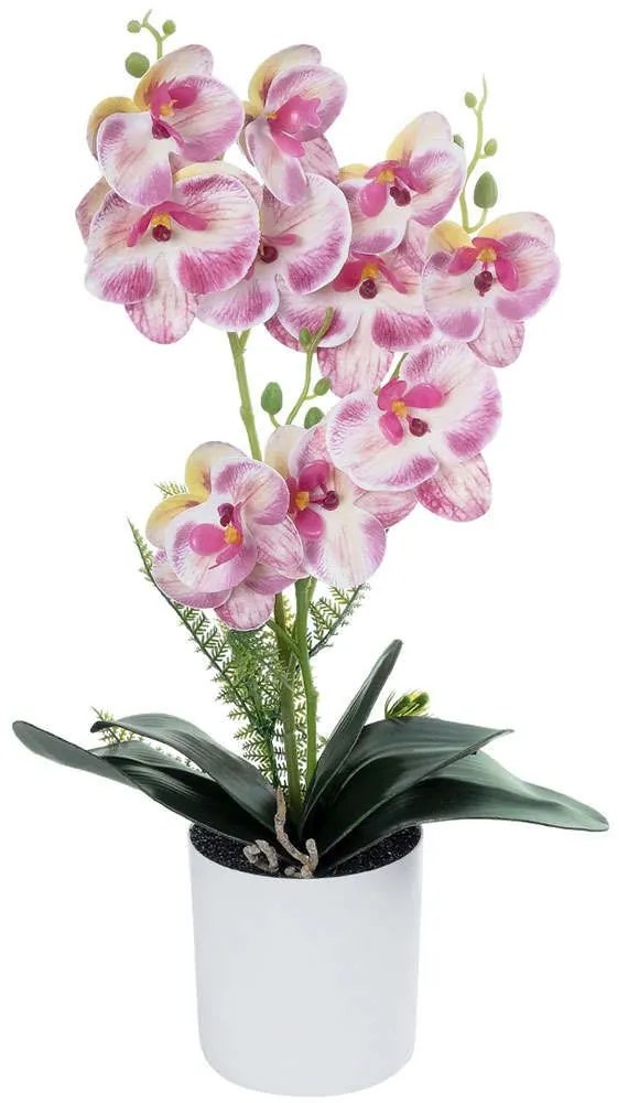 Τεχνητό Φυτό Σε Κασπώ Orchid 21077 Φ23x45cm Pink GloboStar Πολυαιθυλένιο