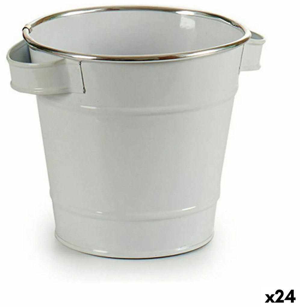 Γλάστρα Ibergarden Λευκό Ασημί Ψευδάργυρος Κύβος 19,5 x 14,5 x 16,5 cm (24 Μονάδες)