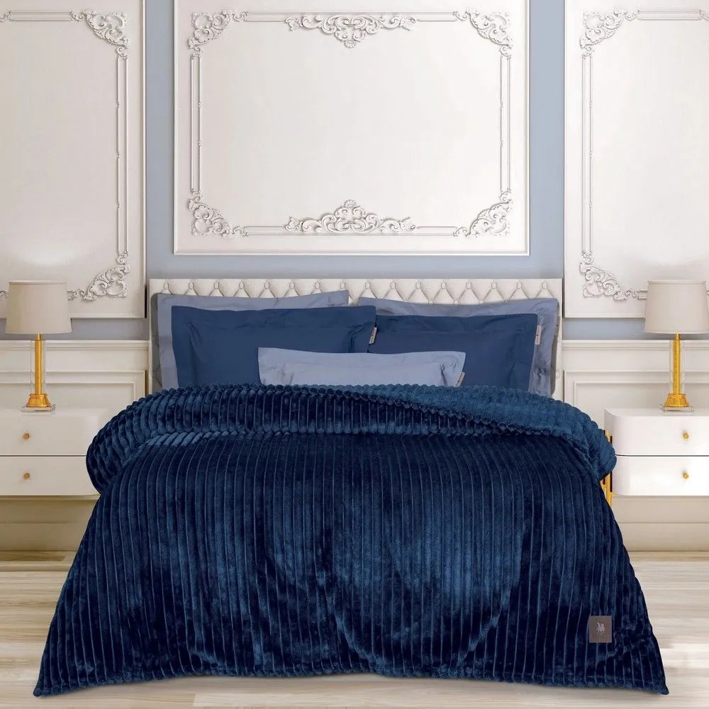 Κουβέρτα 3487 Fleece Blue Greenwich Polo Club Μονό 160x200cm Polyester