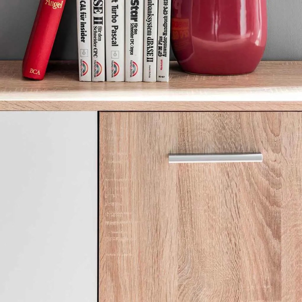 vidaXL Σετ επίπλου τηλεόρασης Επιτοίχιο 5 pcs Λευκό και ξύλο Sonoma
