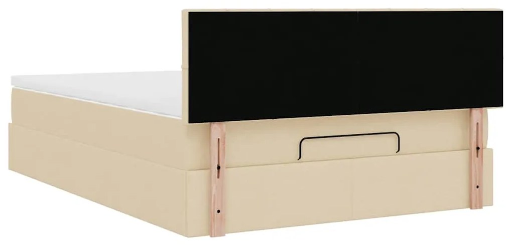 Οθωμανικό κρεβάτι με στρώμα &amp; LEDs Cream 140x190cm Ύφασμα 3312310