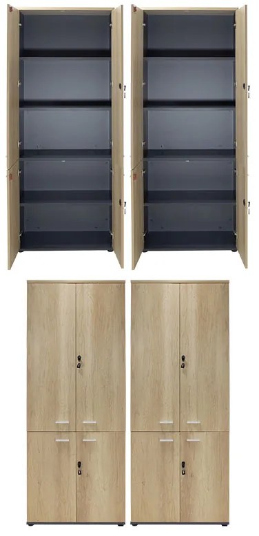 Nτουλάπα γραφείου τετράφυλλη Lotus pakoworld χρώμα φυσικό-ανθρακί 160x40x200εκ