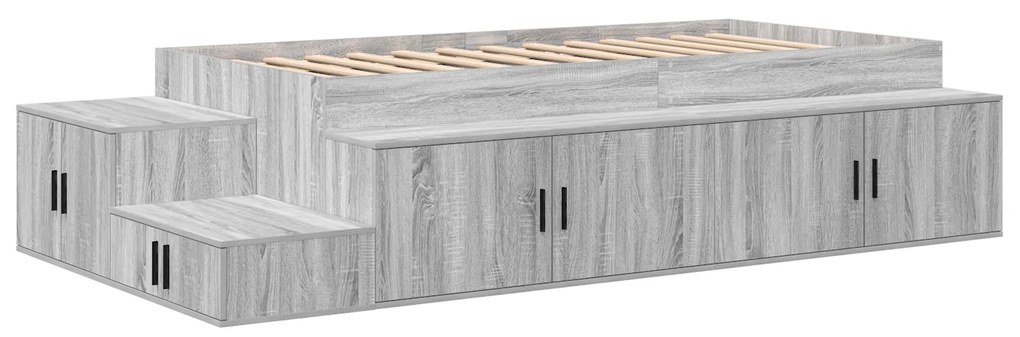 vidaXL Κρεβάτι Αποθήκευσης Γκρι Sonoma 90x200 εκ.