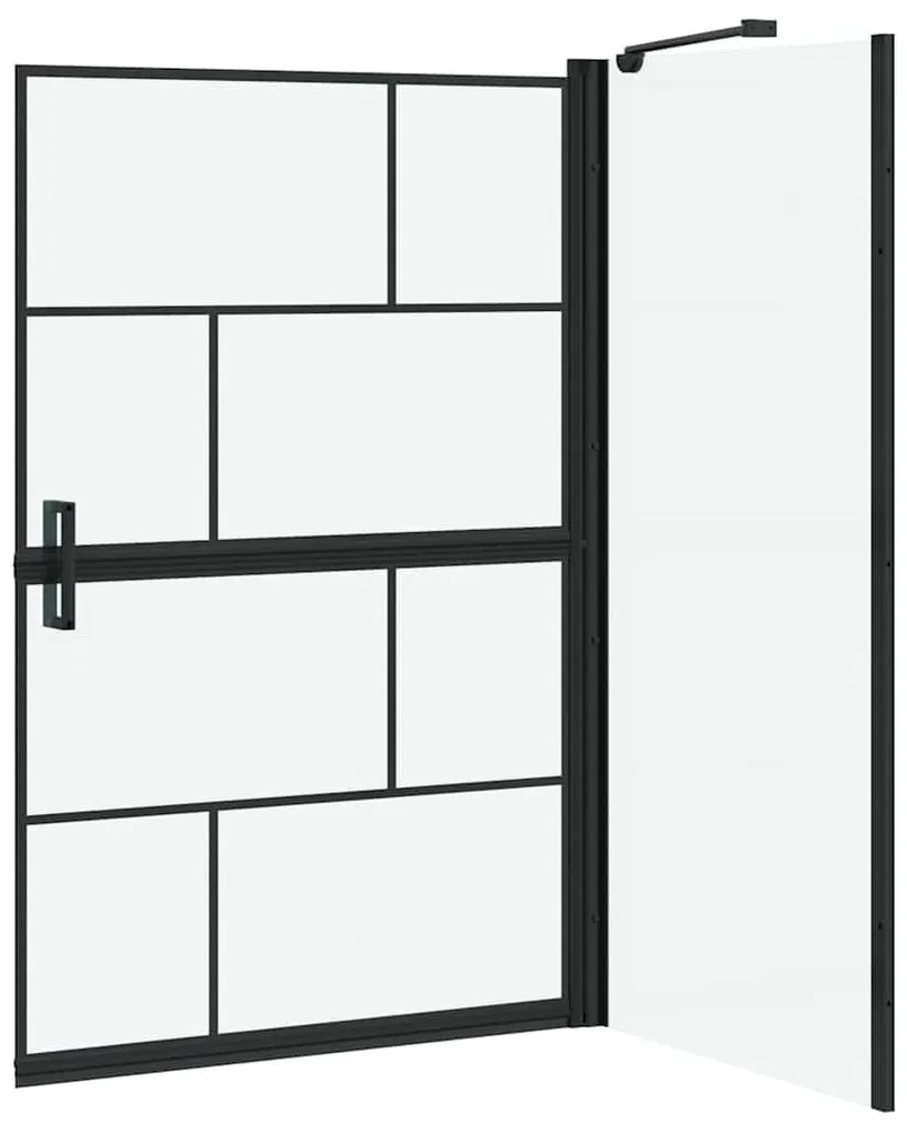 vidaXL Οθόνη ντους μπάνιου Μαύρο και Διαφανές 116 x 68 x 128 εκ.