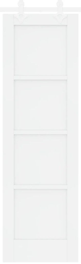 vidaXL Συρόμενη Πόρτα με Σετ Αξεσουάρ Λευκή 61x198.5 εκ. Στέρεου Ξύλου Πεύκου