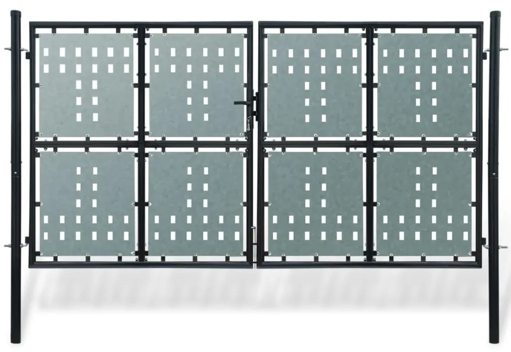 vidaXL Πόρτα Περίφραξης Μονή Μαύρη 300 x 250 εκ.