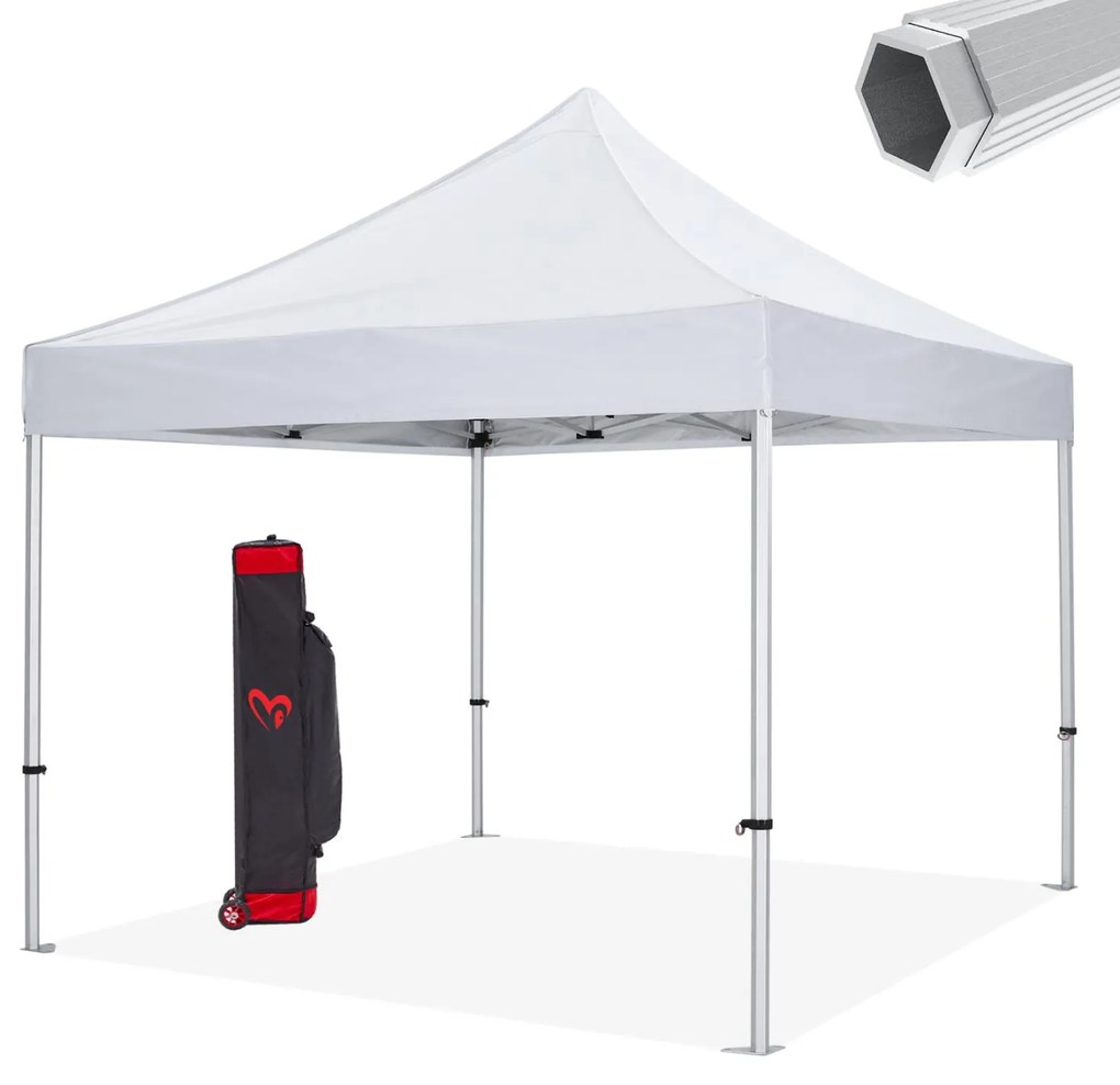 GAZEBO MATTHEW-AL  ΠΤΥΣΣΟΜ.-ΣΚΕΛΕΤΟΣ ΑΛΟΥΜ.ΑΣΗΜΙ-ΛΕΥΚΟ ΥΦΑΣΜΑ 3x3x3,43Yμ