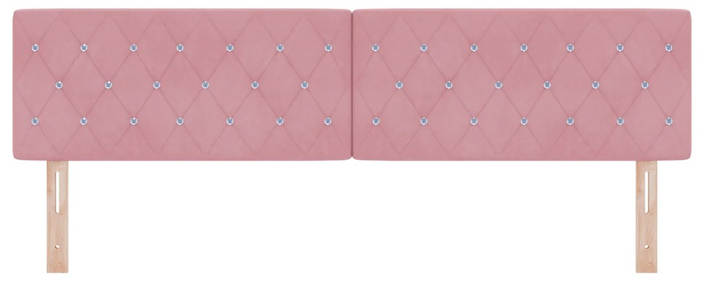 vidaXL Βελούδινο Κεφαλάρι Argyle με κεφαλάρι Ροζ 180 cm Βελούδο