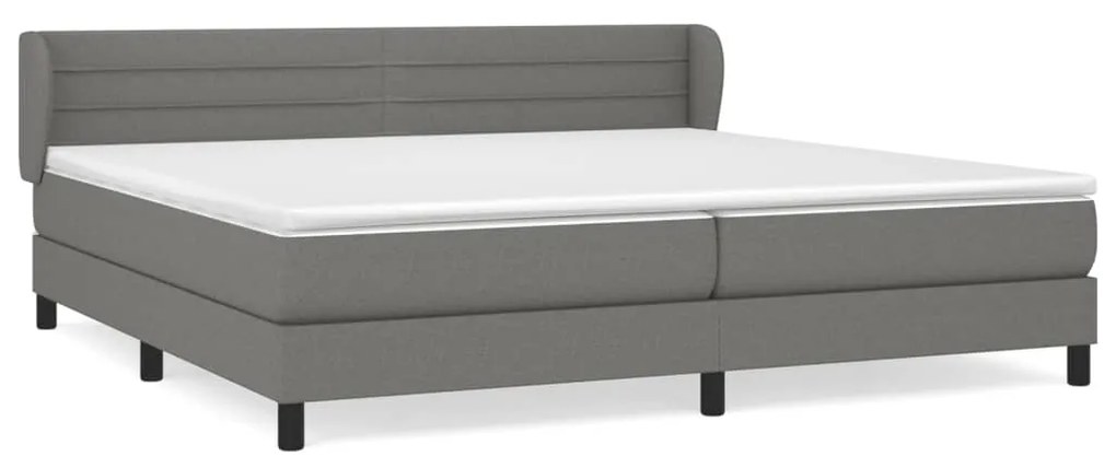 vidaXL Κρεβάτι Boxspring με Στρώμα Σκούρο Γκρι 200x200 εκ. Υφασμάτινο