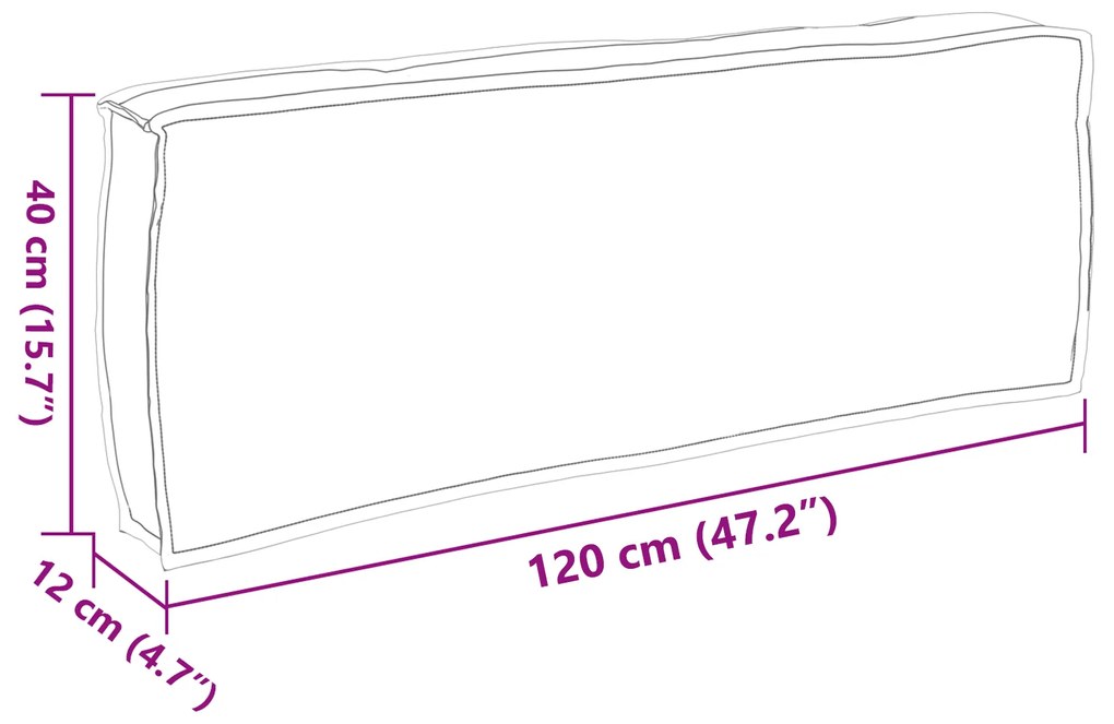 vidaXL Μαξιλάρι Πλάτης Κρεμ 120x40x12 εκ. Υφασμάτινο