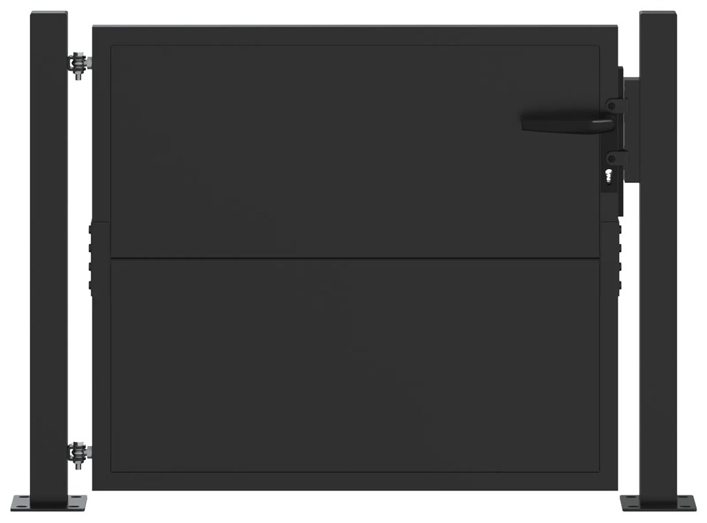 vidaXL Πύλη Κήπου Μαύρο 100 x 100 cm Ατσάλι με Επικάλυψη Πούδρας