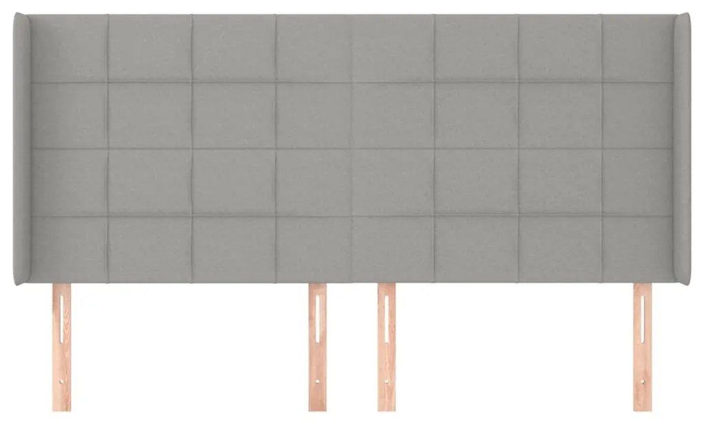 vidaXL Κεφαλάρι με Πτερύγια Ανοιχτό Γκρι 183x16x118/128 εκ. Υφασμάτινο