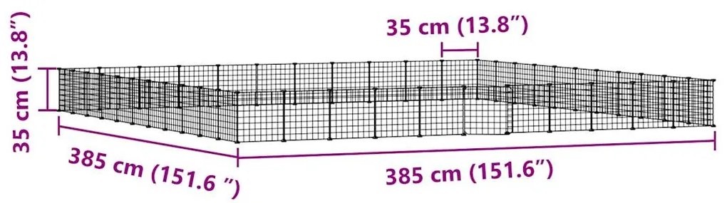 vidaXL Κλουβί Κατοικίδιων με 44 Πάνελ + Πόρτα Μαύρο 35 x 35εκ Ατσάλινο