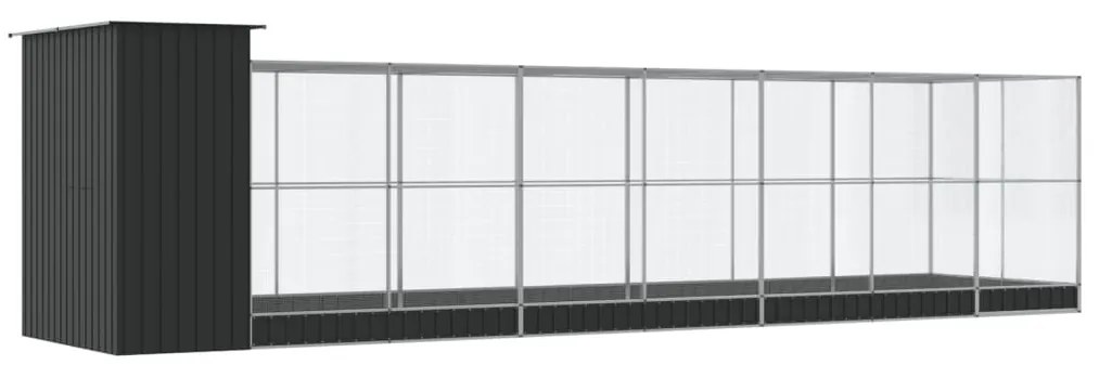 vidaXL Κλουβί με Επέκταση Ασημένιο 830x203x216 εκ. Ατσάλινο