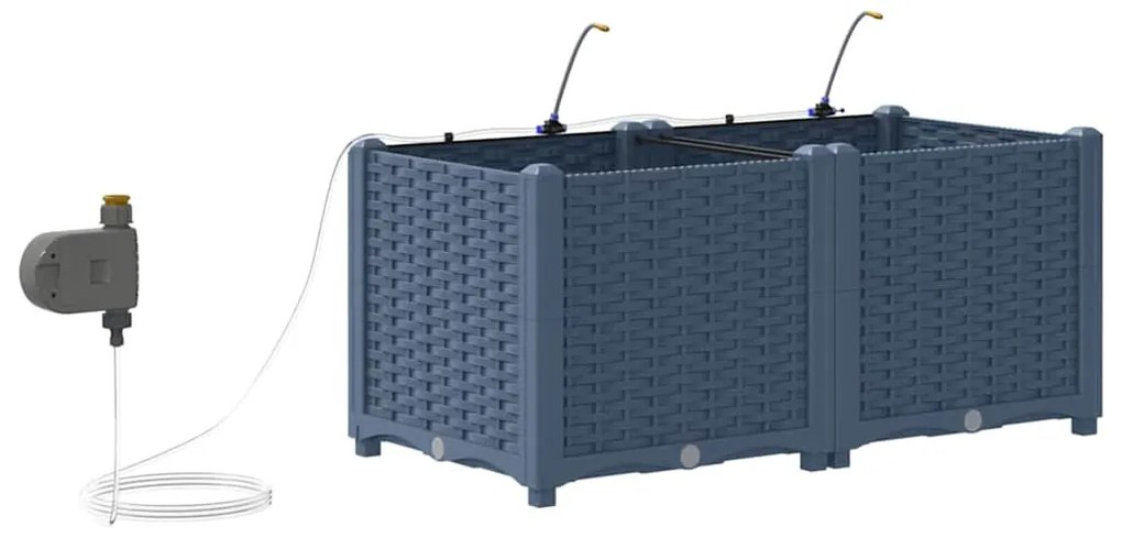 vidaXL Ζαρντινιέρες κήπου Γκρι 80 x 40 x 37.5 cm Ατσάλι