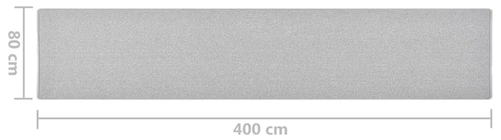 vidaXL Χαλί Διάδρομος Ανοιχτό Γκρι 80 x 400 εκ.