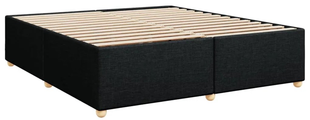vidaXL Κρεβάτι Boxspring με Στρώμα Μαύρο 180x200 εκ. Υφασμάτινο