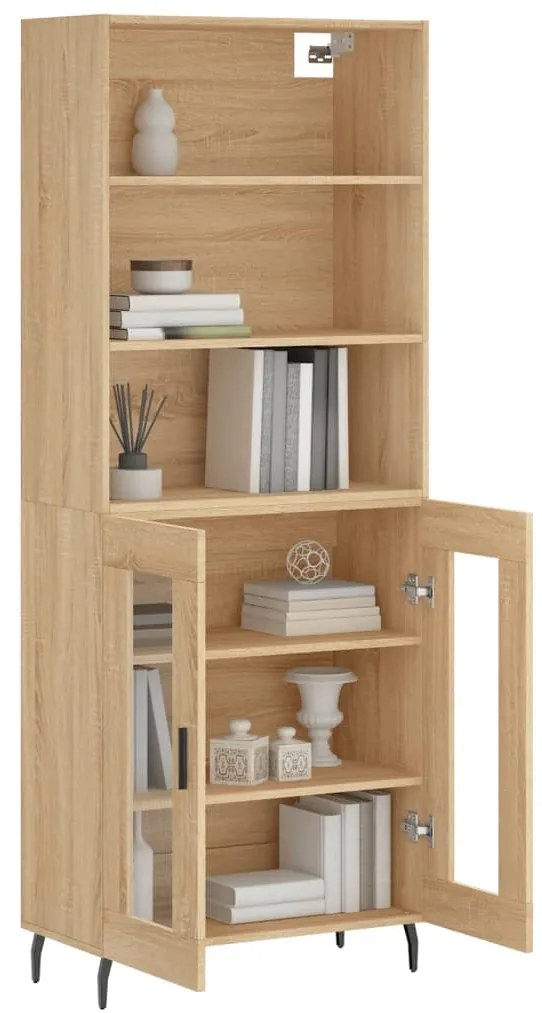 vidaXL Ντουλάπι Sonoma δρυς 69,5 x 34 x 180 εκ. από Επεξεργασμένο Ξύλο