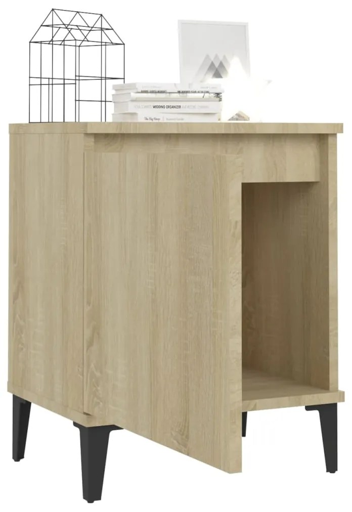 vidaXL Κομοδίνα Sonoma Δρυς 40 x 30 x 50 εκ. με Μεταλλικά Πόδια