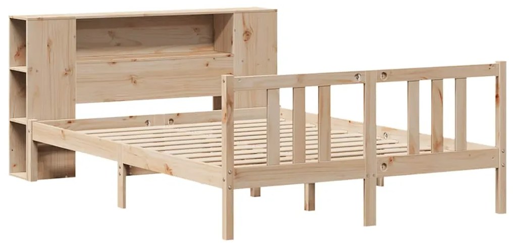 vidaXL Κρεβάτι Βιβλιοθήκη Χωρίς Στρώμα 120x200 εκ Μασίφ Ξύλο Πεύκο