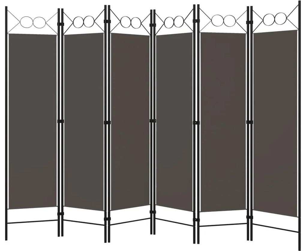 vidaXL Διαχωριστικό Δωματίου με 6 Πάνελ Ανθρακί 240 x 180 εκ.