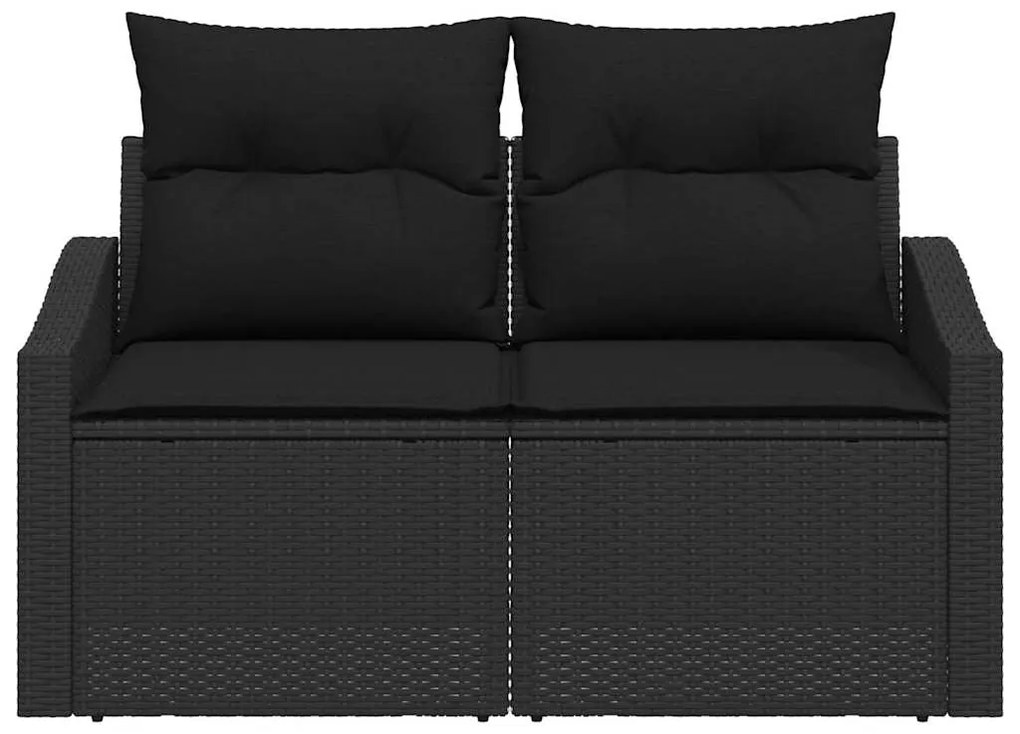 vidaXL Καναπές Κήπου με μαξιλάρι Μαύρο 123 x 62 x 69εκ συνθετικό ρατάν