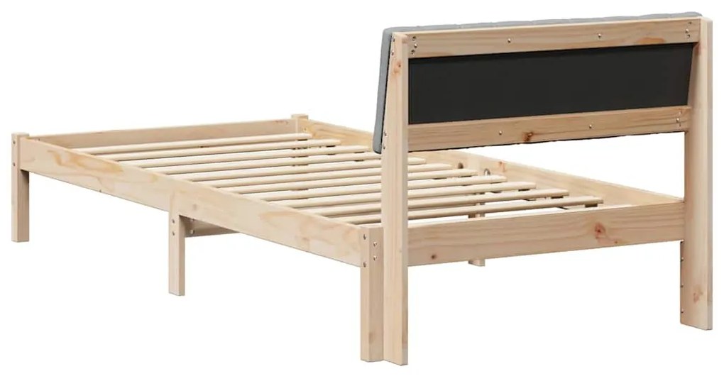 vidaXL Σκελετός Κρεβατιού Καφέ και ανοιχτό γκρι 90 x 190 cm