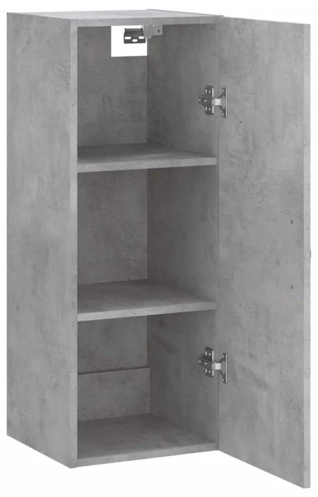 vidaXL Ντουλάπι Τοίχου Γκρι Σκυροδέματος 34,5x34x90 εκ. Επεξεργ. Ξύλο
