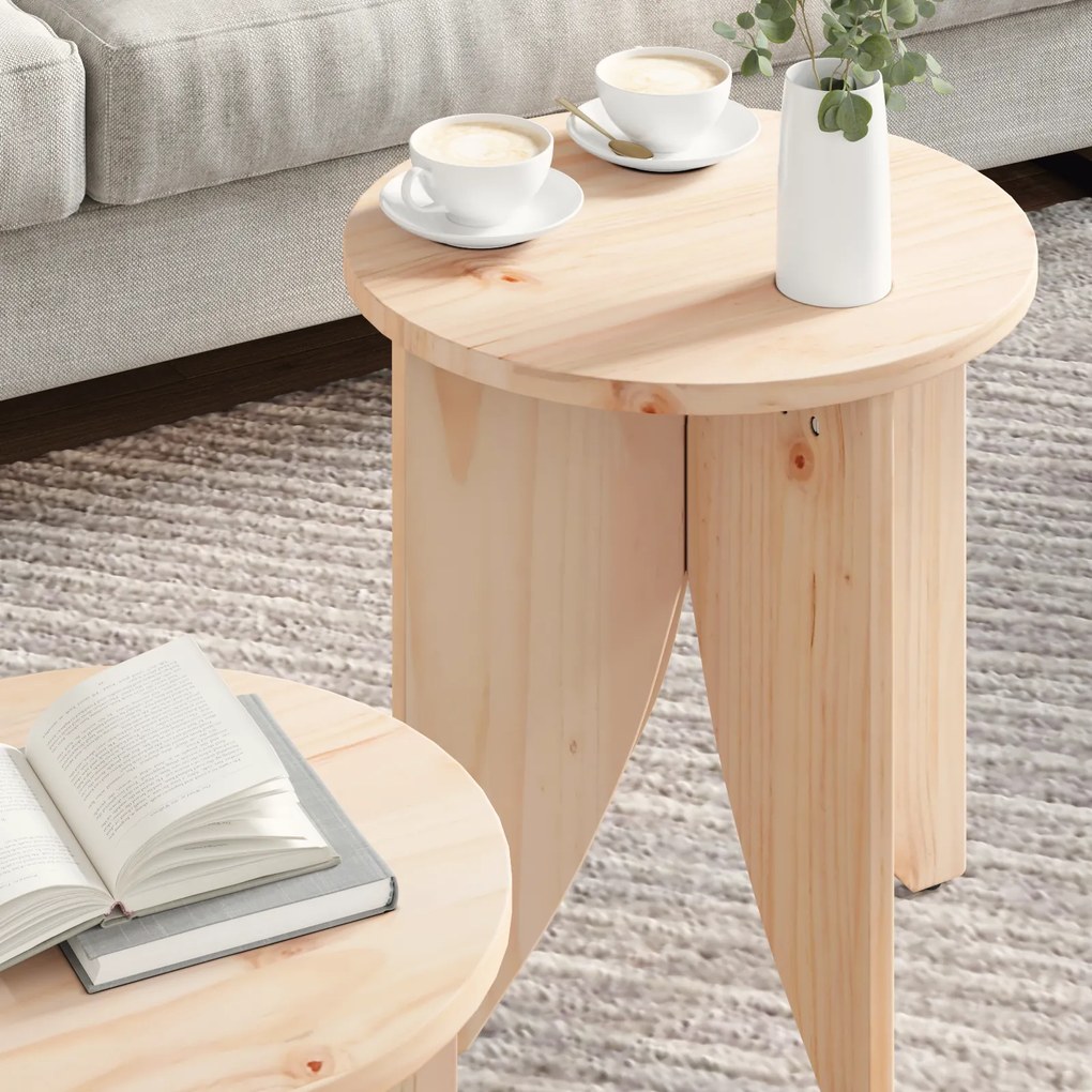 vidaXL Τραπεζάκι σαλονιού 2 pcs Φυσικό 41.5 x 41.5 x 44 cm