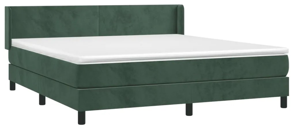 ΚΡΕΒΑΤΙ BOXSPRING ΜΕ ΣΤΡΩΜΑ ΣΚΟΥΡΟ ΠΡΑΣΙΝΟ 180X200ΕΚ. ΒΕΛΟΥΔΙΝΟ 3130856