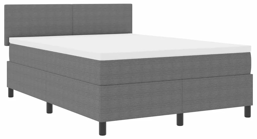 vidaXL Κρεβάτι με ελατήρια Απαλό Γκρι,Λευκό 203 x 144 x 88 εκ Βελούδο