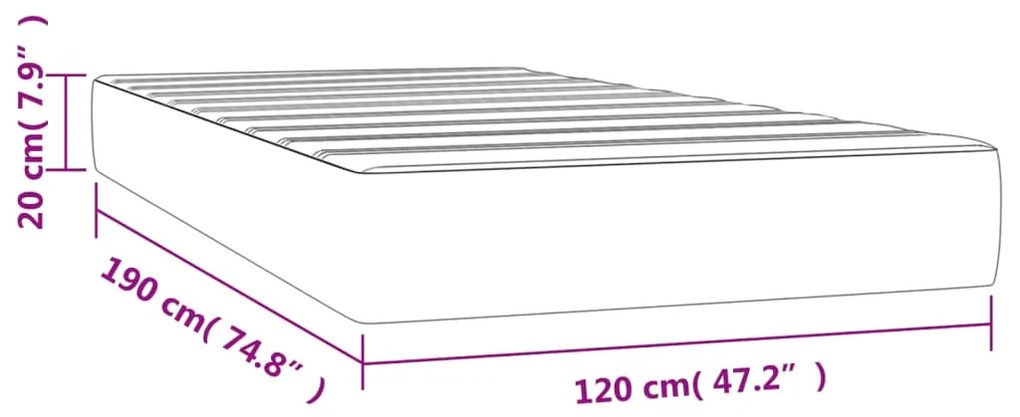 vidaXL Στρώμα με Pocket Springs Σκούρο Καφέ 120x190x20 εκ. Βελούδινο