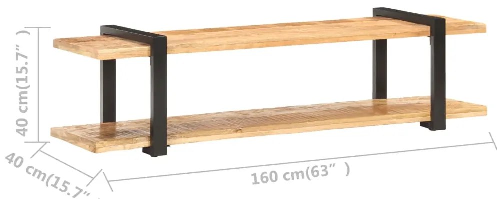 vidaXL Έπιπλο Τηλεόρασης 160x40x40 εκ. Μασίφ Ακατέργαστο Ξύλο Μάνγκο
