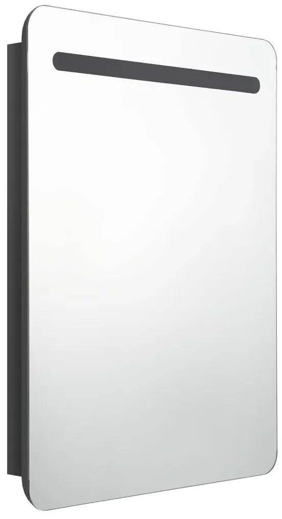 vidaXL Καθρέφτης Μπάνιου με Ντουλάπι &amp; LED Λαμπερό Μαύρο 60x11x80 εκ.