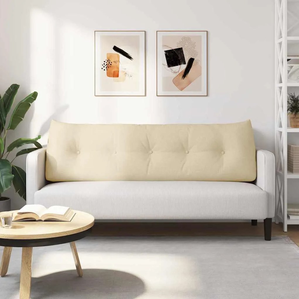 vidaXL Μαξιλάρι Πλάτης Κρεμ 160 x 24 x 50 εκ ύφασμα
