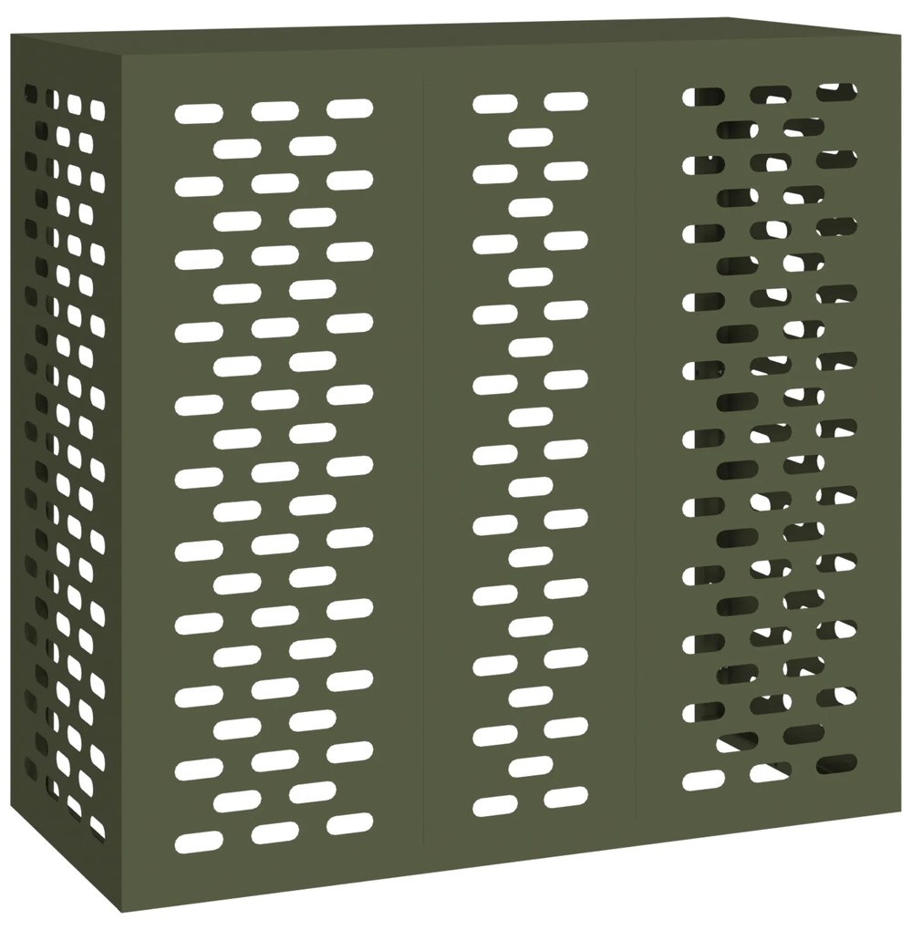 vidaXL Κάλυμμα Κλιματιστικού - Ελιά, 110x50x105 εκ, Ατσάλι