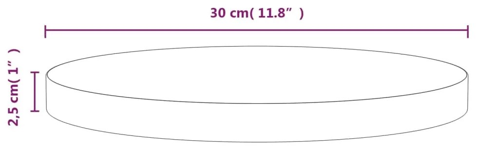 vidaXL Επιφάνεια Τραπεζιού Γκρι Ø30 x 2,5 εκ. από Μασίφ Ξύλο Πεύκου