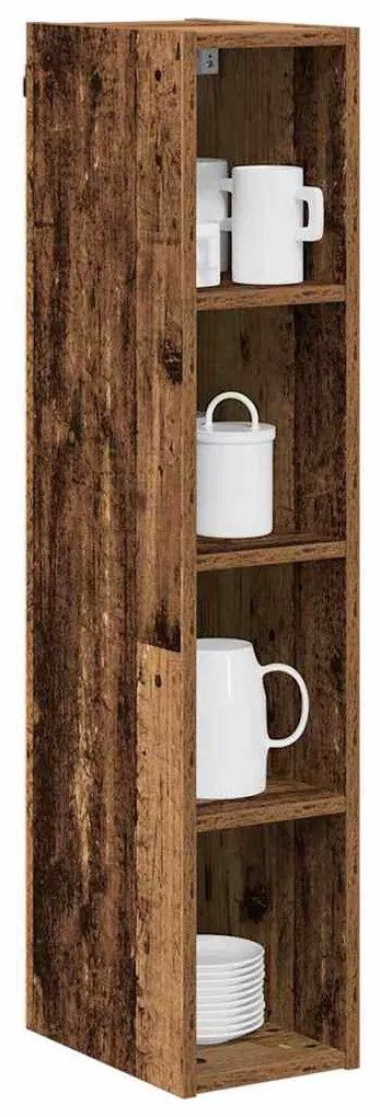 vidaXL Κρεμαστό ντουλάπι με αποθήκευση Παλιό ξύλο 20 x 29,5 x 100 εκ.