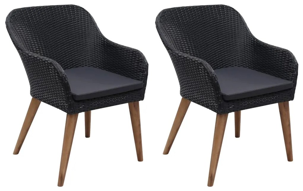 vidaXL Σετ Τραπεζαρίας Κήπου 3 Τεμαχίων Μαύρο