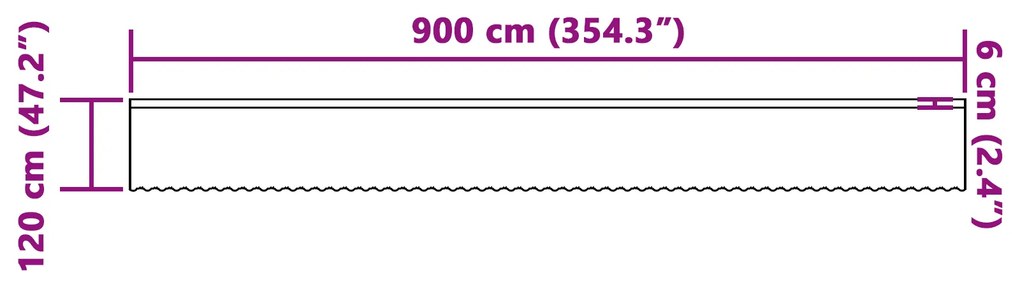vidaXL Κουρτίνα Δαντέλας με κουρτίνες Floral Λευκό 900 x 120 εκ. Πολυεστέρας