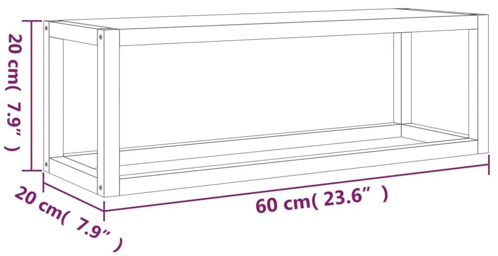 vidaXL Κρεμάστρα για Πετσέτες 60x20x20 εκ. από Μασίφ Ξύλο Καρυδιάς