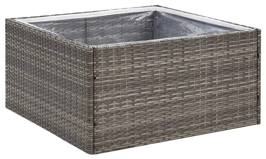 vidaXL Ζαρντινιέρα Κήπου Γκρι 80 x 80 x 40 εκ. από Συνθετικό Ρατάν