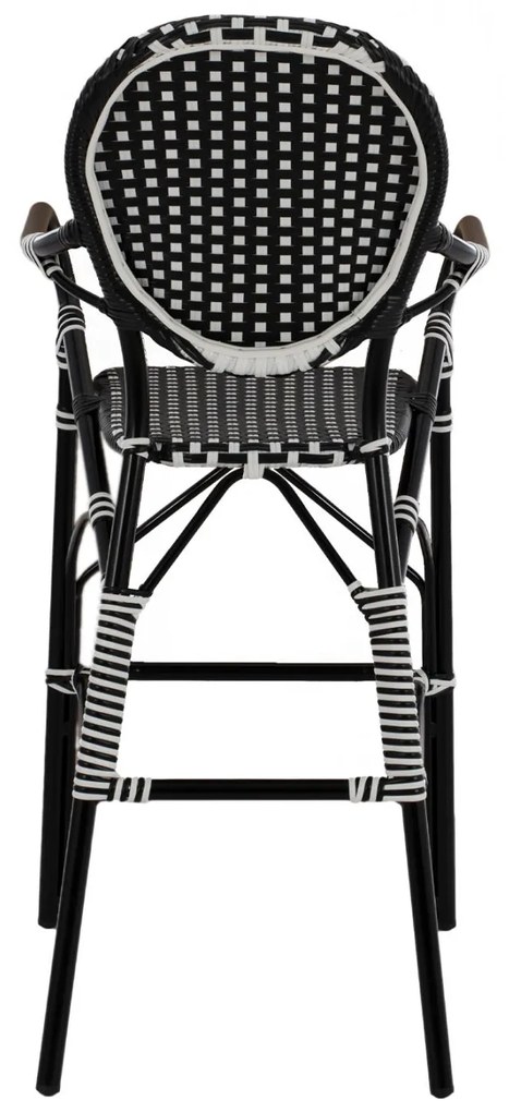 ΣΚΑΜΠΟ ΑΛΟΥΜΙΝΙΟΥ BAMBOO LOOK ΜΕ WICKER ΜΑΥΡΟ ΛΕΥΚΟ  56x60x126 εκ. 56x60x126 εκ.