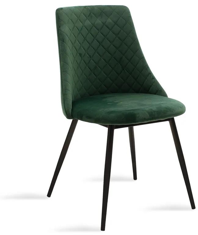 Καρέκλα Giselle pakoworld βελούδο σκούρο πράσινο-μαύρο πόδι Model: 096-000020