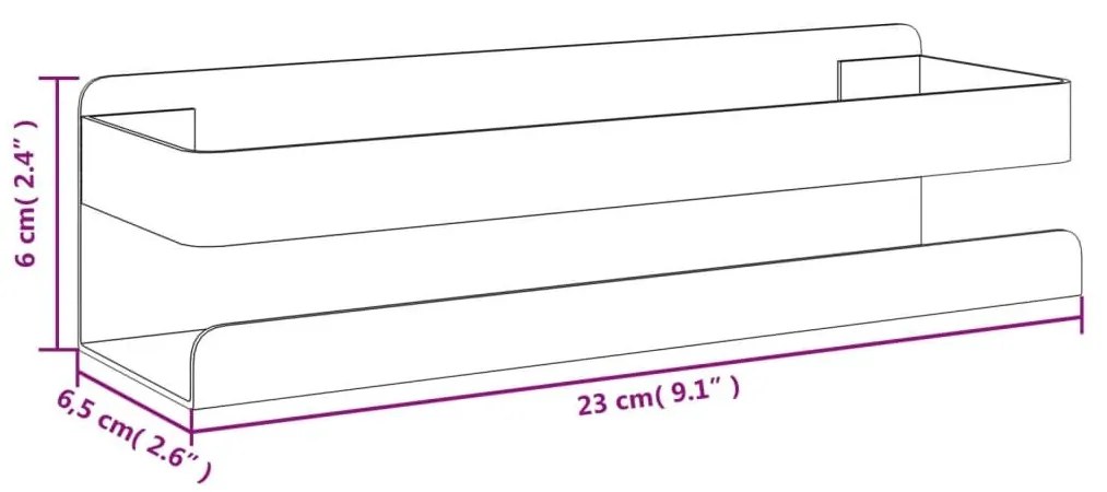 Ράφι Μπάνιου Μαύρο Ματ 23x6,5x6 εκ. Βουρτσ. Ανοξείδ. Ατσάλι 304 - Μαύρο