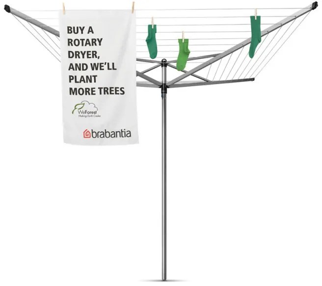 Brabantia TopSpinner Outdoor Space 1003461, 50 m, Μεταλλική ακίδα εκσκαφής, Ανθεκτικό στη διάβρωση, Inox