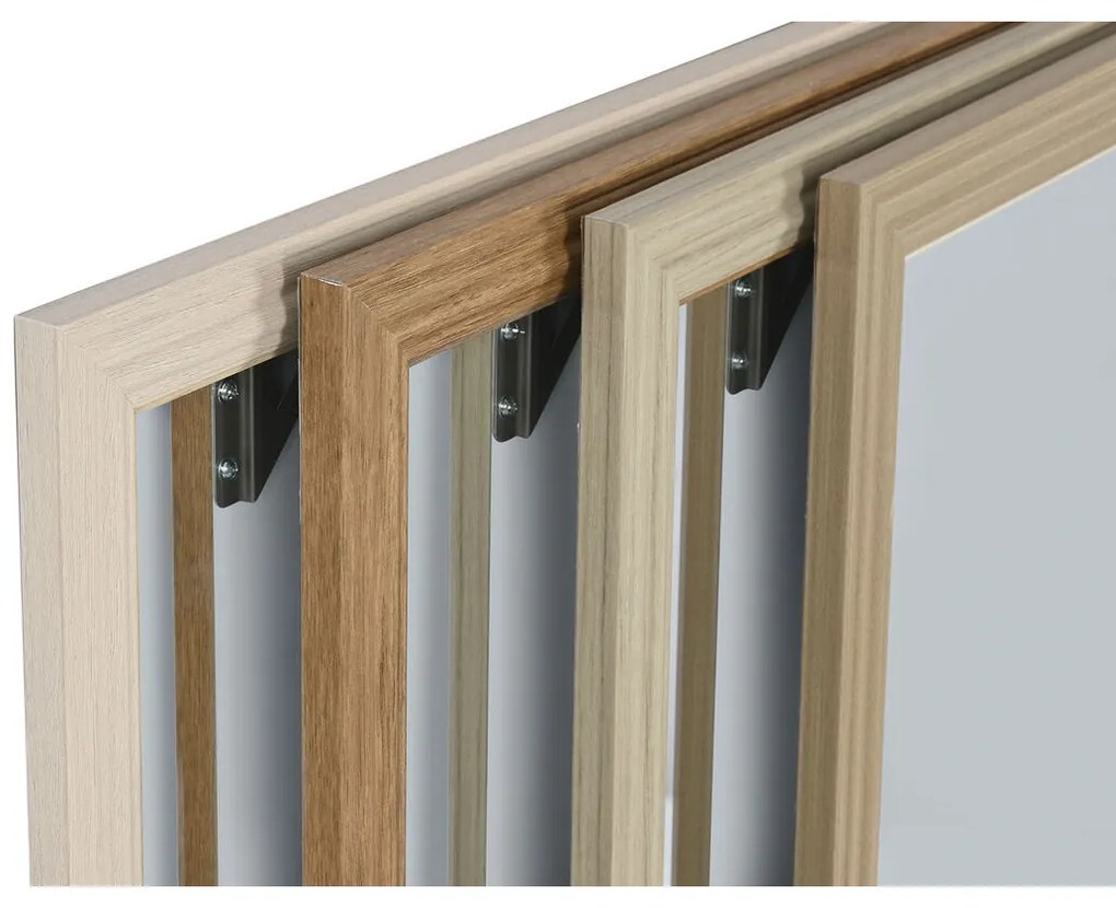 Τοίχο καθρέφτη Home ESPRIT Λευκό Καφέ Μπεζ Γκρι 66 x 2 x 92 cm (4 Μονάδες)