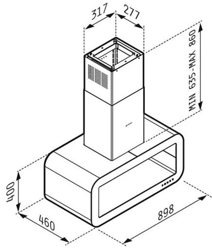 Απορροφητήρας Pyramis Corso 90x46x103.5 εκ.