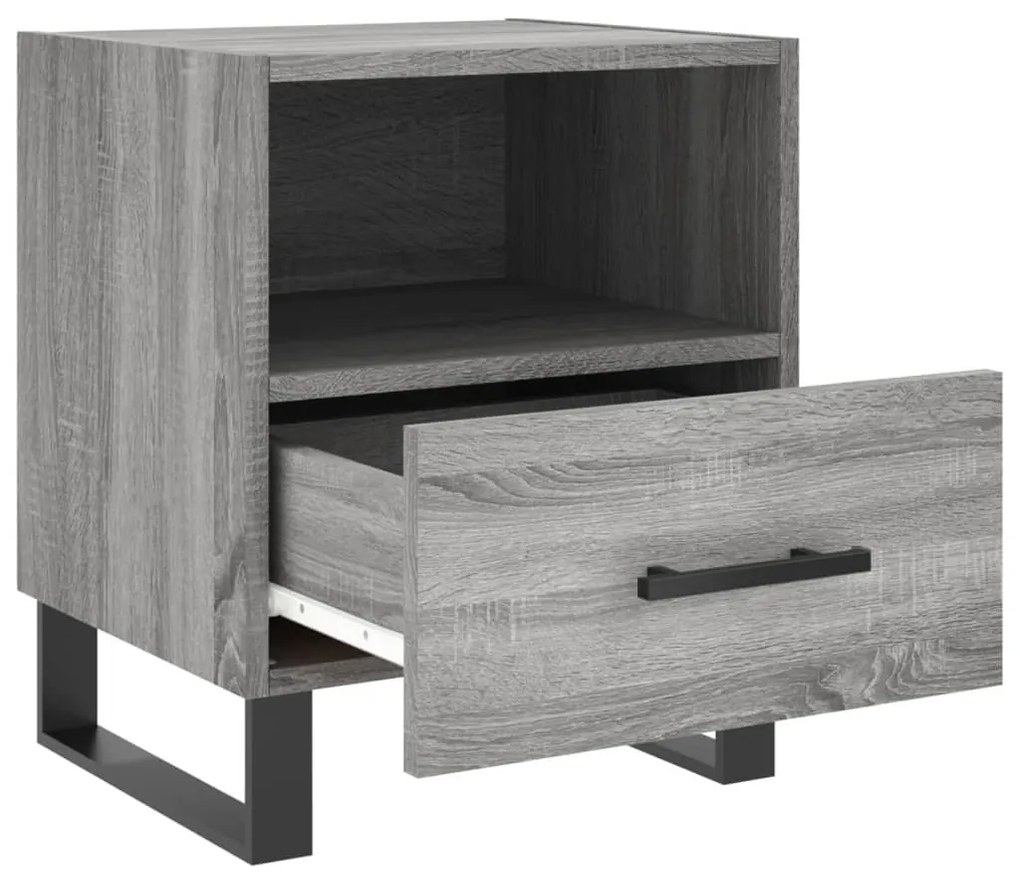 vidaXL Κομοδίνα 2 τεμ. Γκρι Sonoma 40 x 35 x 47,5 εκ. Επεξεργ. Ξύλο